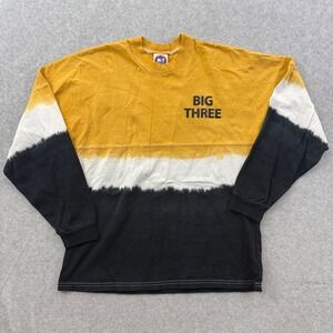Memory Threads Big Three Tie Dye Spirit Jersey Long Sleeve Shirt Yellow Black S